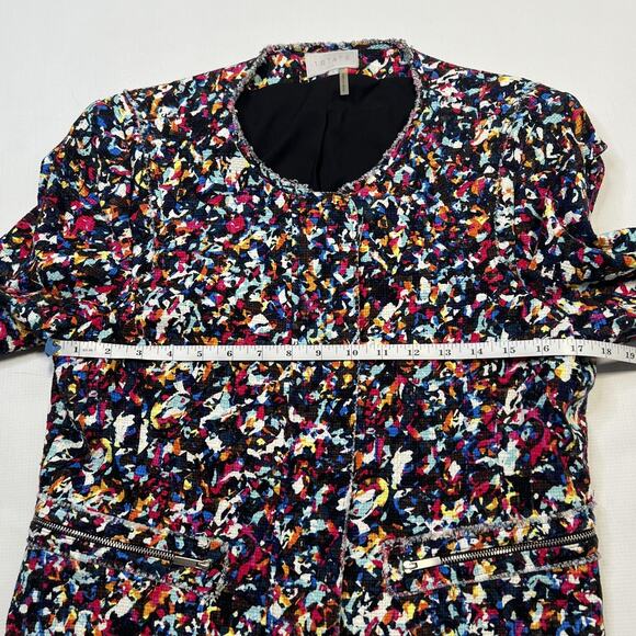 1.STATE Jacket Womens Large Tweed Zip Front Lined Textured Boho - Picture 13 of 14